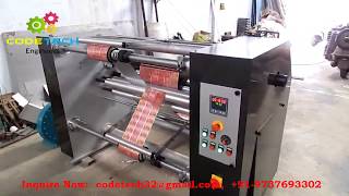 Plastic Roll Cutter  Bopp LDPE PP Polythene Roll Center slitter  Printing Industry Machines [upl. by Adnorahs]