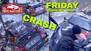 BIG MISTAKES AND CRASH  WRC RALLY MONTE CARLO 2024  Morning LOOP [upl. by Sldney]