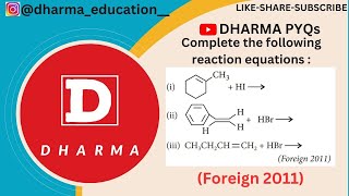 Complete the following reaction equations i1methylcyclohexeneHI to gives [upl. by Morell]