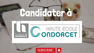 Candidater à la Haute école CONDORCET [upl. by Odranreb]