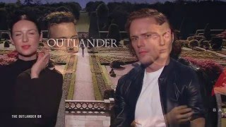 Outlander  Interview  Cait Sam and Tobias in Unsexy words amp Sad Affleck [upl. by Kapor492]