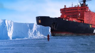 World Largest Ice Breaking Ships  Gets Stuck In Ice [upl. by Naujyt]