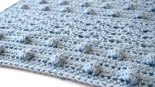 How to crochet a bobble and shell stitch blanket  The Padstow Blanket [upl. by Hannus]