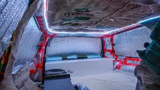 MiniVan Stealth Camper conversion van Build Video  straps for dividing curtain [upl. by Suzette]