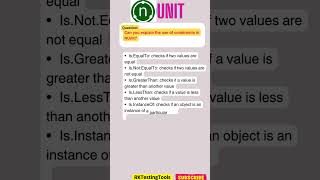 10Can you explain the use of constraints in NUnit [upl. by Nnahaid]