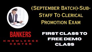 First class to free and demo class September BatchSubStaff To Cleri Promotion Exam 202425 [upl. by Tanny]