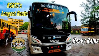 KSRTCS LONGEST BUS ROUTE😍  KOLLUR TO THIRUVANANTHAPURAM FULL BUS JOURNEY  KSRTC GARUDA MAHARAJA🚌 [upl. by Airotnahs]