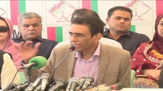 MQM Leader Khalid Maqbool Siddiqui Press Conference  24 News HD [upl. by Nabalas]