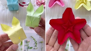 Origami Paper Flower Craft Ideas For Kids  Origami Box Easy For kids with One Piece of Paper [upl. by Atikal]