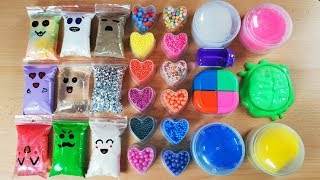 Making Slime With Bags And Foam Beads amp Store Bought Slime [upl. by Aicelav]