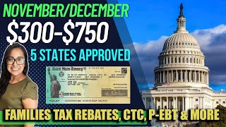 NEW STIMULUS CHECK IN NOVEMBER AND DECEMBER 2023 750 REBATES amp 300 GRANT 5 STATES [upl. by Tarrant815]