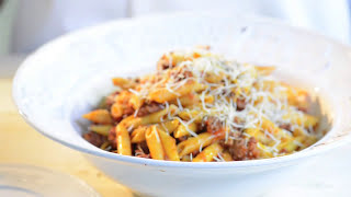 Italian Recipe Filippo Berio Penne with Spicy Sausage and Rosemary Ragù [upl. by Preiser]