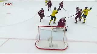 Jonathan Lekkerimaki scores 8 seconds into the PP to extend Swedens lead [upl. by Nytram722]