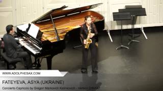 Dinant 2014  Fateyeva Asya  Concerto Capriccio by Gregori Markovich Kalinkovich [upl. by Ursas23]