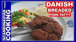 Karbonader  Danish Breaded Pork Patty Recipe [upl. by Eizle]