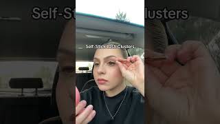 GRWM Apply Lash Clusters In The Car [upl. by Budd]