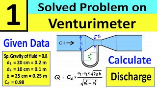 Venturimeter Numerical Problem 1 Calculate Discharge of Fluid  Fluid Mechanics  Shubham Kola [upl. by Eigroeg]