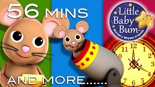 Hickory Dickory Dock  Plus Lots More Nursery Rhymes  56 Minutes Compilation from LittleBabyBum [upl. by Rehptsirhc246]