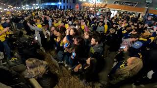 Michigan fans pour onto South University Ave to celebrate national championship [upl. by Dever]