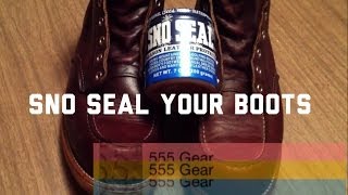 HowTo Waterproof Red Wing 8138 Heritage Boots with Sno Seal [upl. by Ycnay]