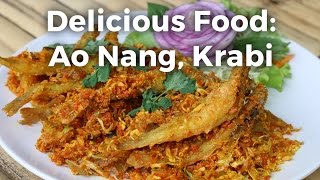 Food in Ao Nang อ่าวนาง Krabi at Cheap Cheap Thai Restaurant [upl. by Mylo419]