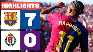 FC BARCELONA 7  0 REAL VALLADOLID CF  RESUMEN LALIGA EA SPORTS [upl. by Nelyak]