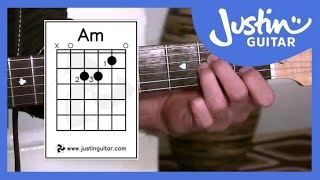 The A minor Chord Guitar Lessons For Beginners Stage 2 Guitar Lesson BC121 [upl. by Aicilla]