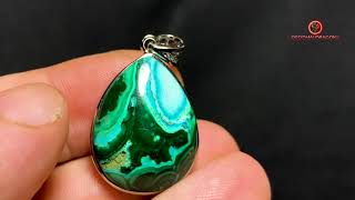 Pendentif chrysocolle malachite serti argent 925 [upl. by Edra14]