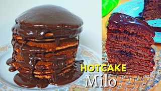 NO EGG FLUFFY N TASTY HOTCAKE MIX  MILO GANACHE [upl. by Serra403]