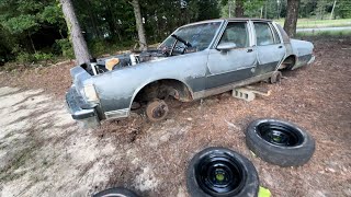 REMOVING amp PAINTING THE STOCK WHEELS OFF MY BROUGHAM BOX CHEVY BUILD [upl. by Dorcia813]