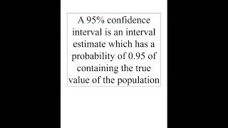 What is 95 confidence interval  define a 95 confidence interval confidenceinterval [upl. by Eeltrebor720]