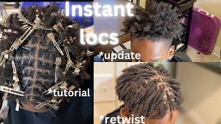 Update 1 month Instant starter locs How to wash and retwist starter locs [upl. by Eirojram]