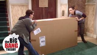 Sheldon and Leonard vs The Really Heavy Box  The Big Bang Theory [upl. by Llevel]