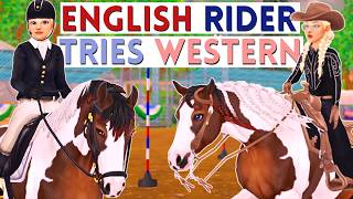 ENGLISH RIDER TRIES RIDING WESTERN  Star Stable Realistic Roleplay [upl. by Emmy289]