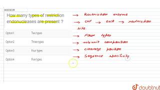 How many types of restriction endonucleases are present   CLASS 12  BIOTECHNOLOGY  PRINCIPLE [upl. by Notyep]