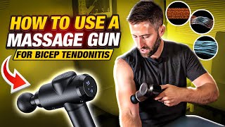 How To Use A MASSAGE GUN For Bicep Tendonitis [upl. by Essirahs]