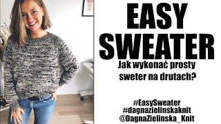 Easy Sweater Jak wykonać prosty sweter na drutach Reglan [upl. by Dylana]