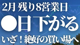 【第327話】2月残り8営業日中●営業日下がる！？覚悟せよ！いざ！買い場へ！ [upl. by Eetse]