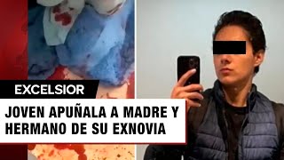 Joven apuñaló a la madre y hermano de su exnovia en Puebla piden ayuda para localizarlo [upl. by Nyloj]