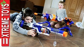 Family Nerf Wars Part 5 Ethan and Cole Sneak Attack Squad Vs Mom and Dad [upl. by Louie]