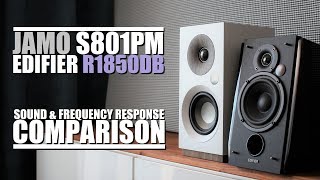 Jamo S801PM fights Edifier R1850DB Who wins  Sound amp Frequency Response Comparison [upl. by Hagood]