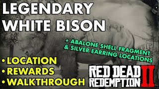 Red Dead Redemption 2  Legendary White Bison  Crafting Bison Horn Talisman LocationGuide [upl. by Anaihk]