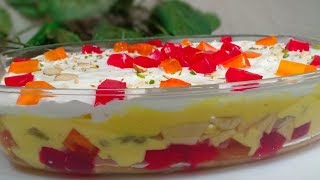 Fruit Custard Trifle Recipe  Custard Trifle Pudding Recipe  Cook With Lubna [upl. by Wilda]