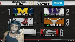 BAMA BETTER GET READY The College Football Playoff Teams REVEALED REACTION [upl. by Haisi]