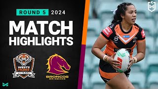 NRLW 2024  Wests Tigers v Broncos  Match Highlights [upl. by Airual]