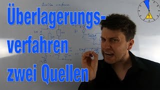 Überlagerungsverfahren Übung  Spannungsquelle  Stromquelle ET5M [upl. by Lletnahs]