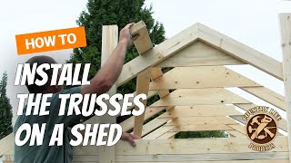 How to Build a Shed  How To Install Trusses  Video 6 of 15 [upl. by Ylrad]