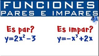 Funciones pares a impares explicación numérica [upl. by Nea]