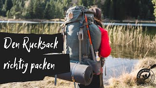 TREKKING RUCKSACK RICHTIG PACKEN Wie packe ich meinen Rucksack optimal [upl. by Neelrad]