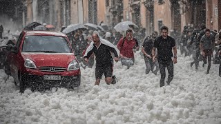 The most destructive hail in the history of Italy In Rovato Passirano and Brescia [upl. by Proudman644]